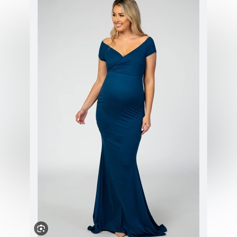 NWT Pink Blush Maternity Off Shoulder Wrap Maternity Photoshoot Dress